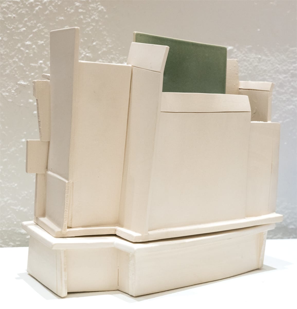 White Construction with Green Slabs by Judith Salomon 