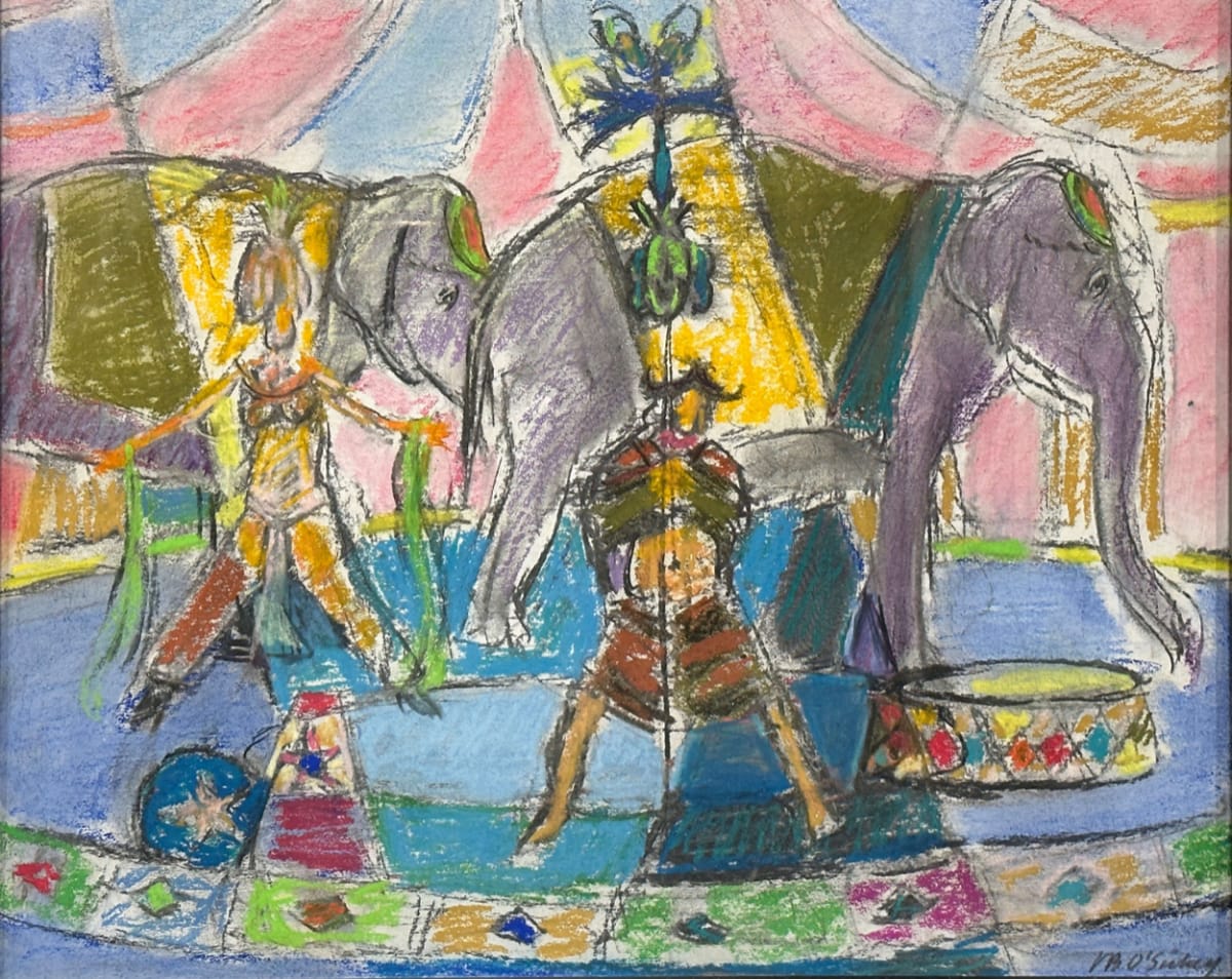 Two Elephants with Performers by Joseph B O'Sickey 