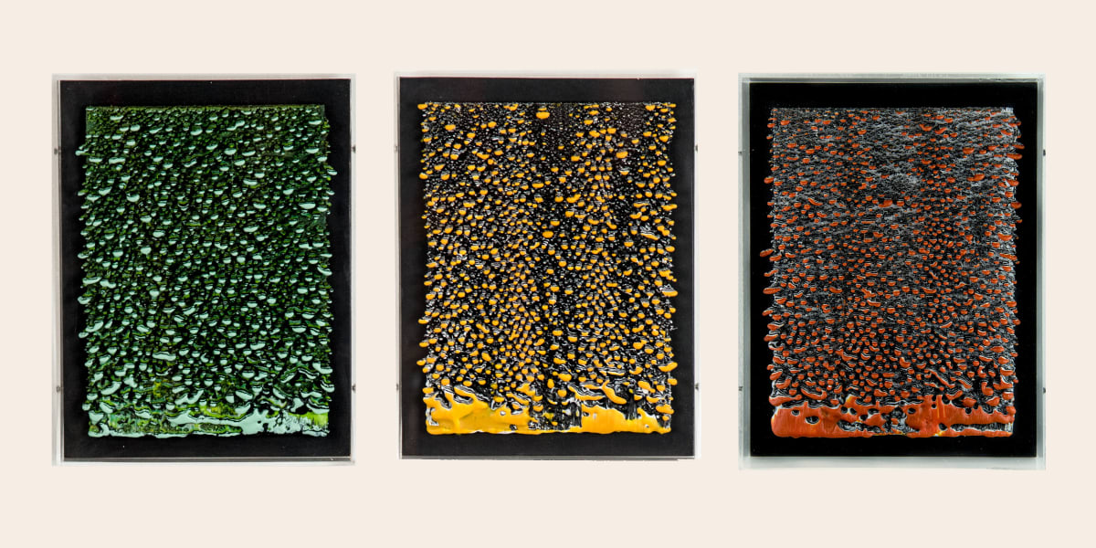 Celadon, Hive Mind, Alizarin (triptych) by Matthew Gallagher 