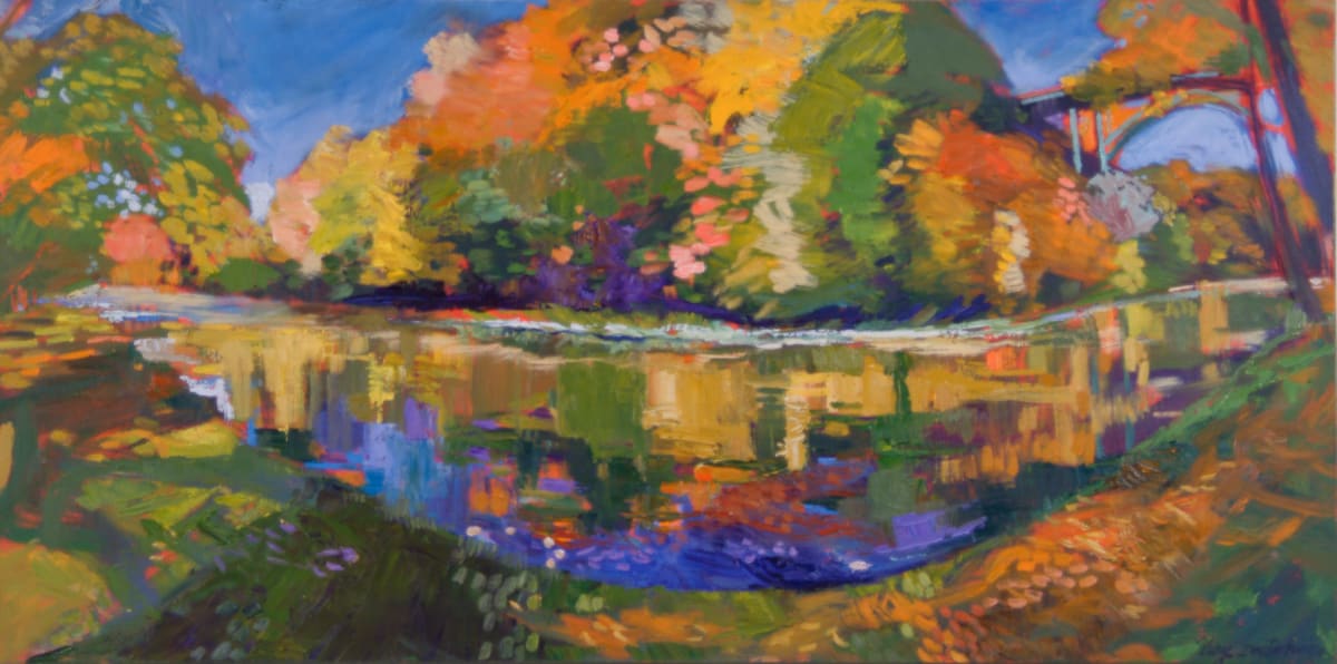 Metroparks in Autumn with Bridge by Mary Deutschman, Image 1.