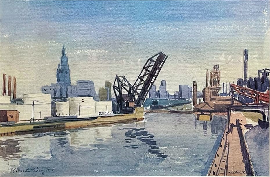 Cuyahoga River (Flats and Bridge) by Martin Linsey  Image: Silent Auction - Opening Bid: $100