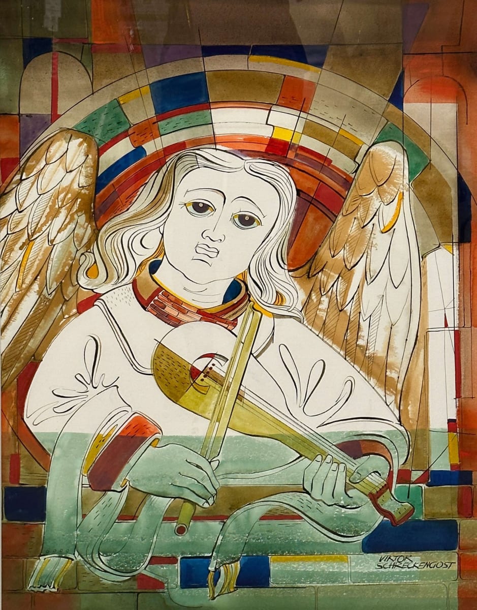 untitled [Angel with Lute] by Viktor Schreckengost, Image 2.