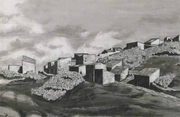 Sicilian Hill Town Near Caltanissetta by Piet van Dijk 