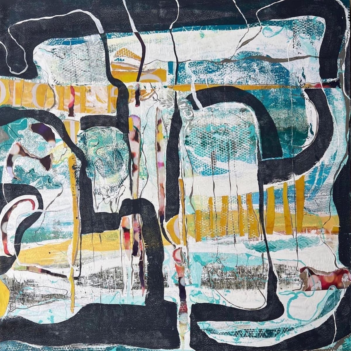 Just Breathe by Shawn Marshall  Image: 40x40, Mixed Media on Canvas, 2022