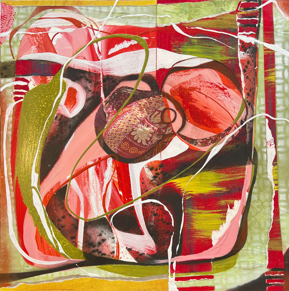 You Send Me by Shawn Marshall  Image: 16x16, Mixed Media on Panel, 2022