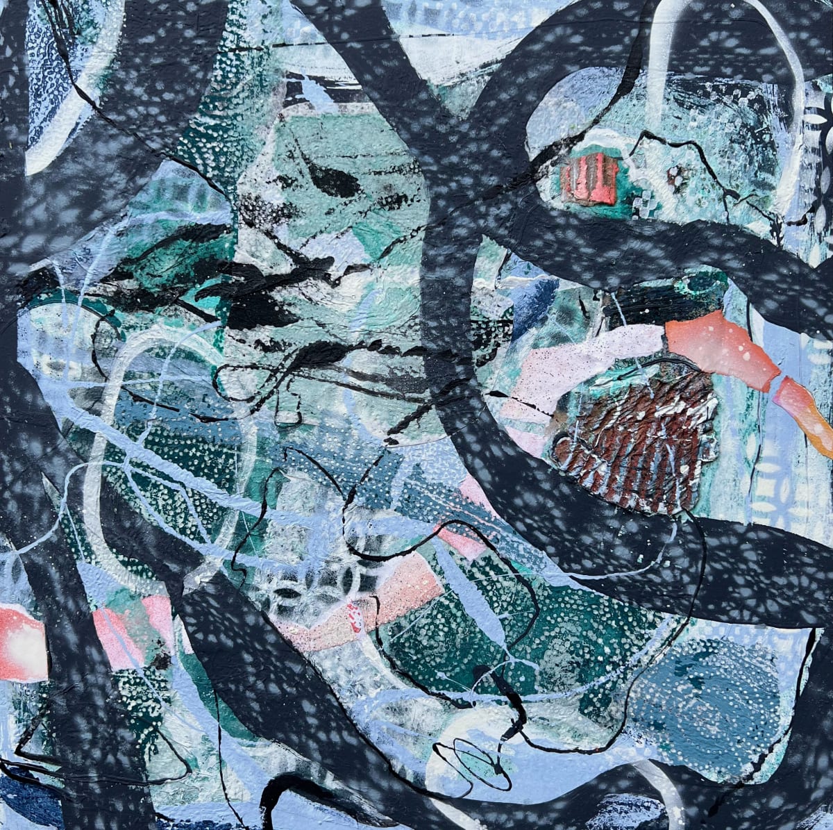 Can't Hurry Love by Shawn Marshall  Image: 16x16, Mixed Media on Panel, 2022