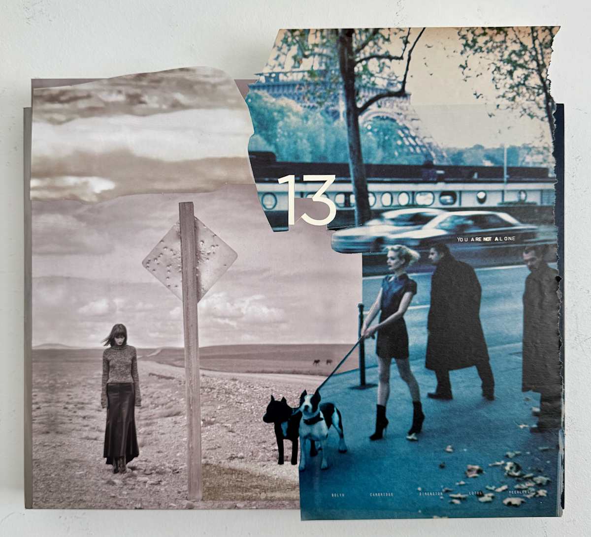 I Met My Solitude by Shawn Marshall  Image: approx 14x18, Collage on Panel
