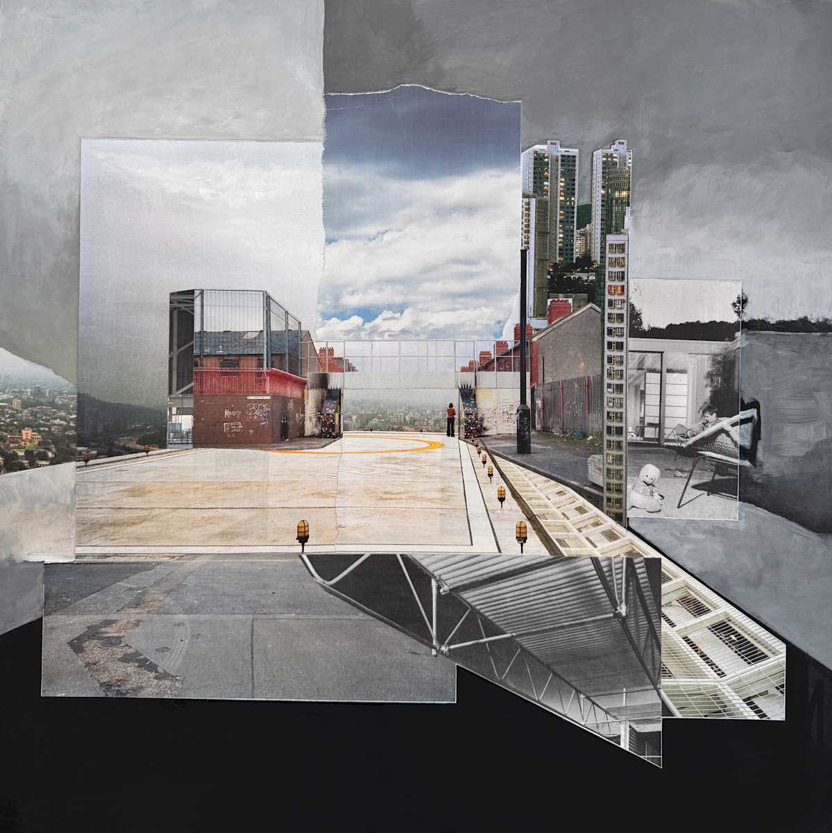 Passage by Shawn Marshall  Image: 18x18, Collage and Acrylic Paint on Panel