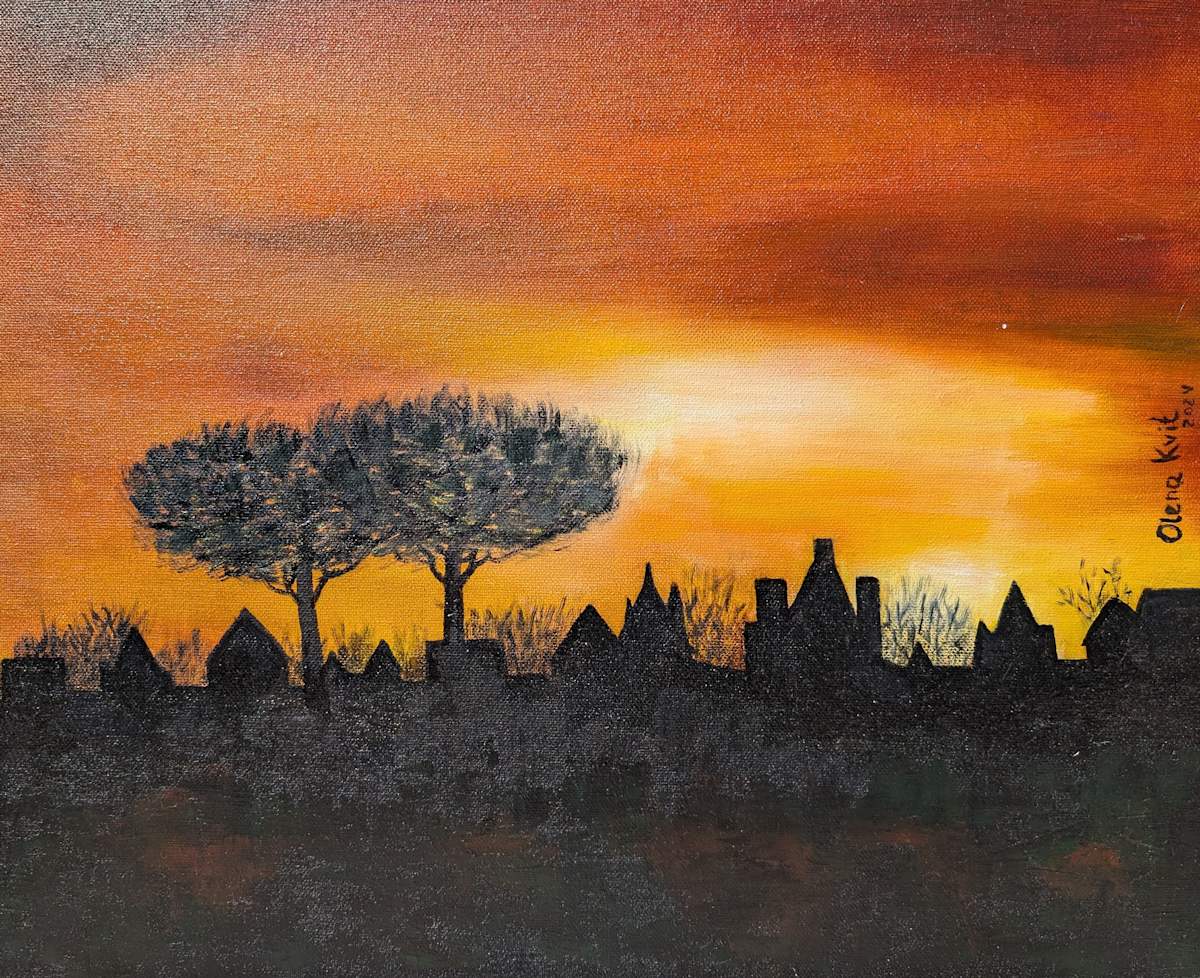 Carcassonne at the last light of day / Carcassonne au dernier feu du jour by Olena Kvit 