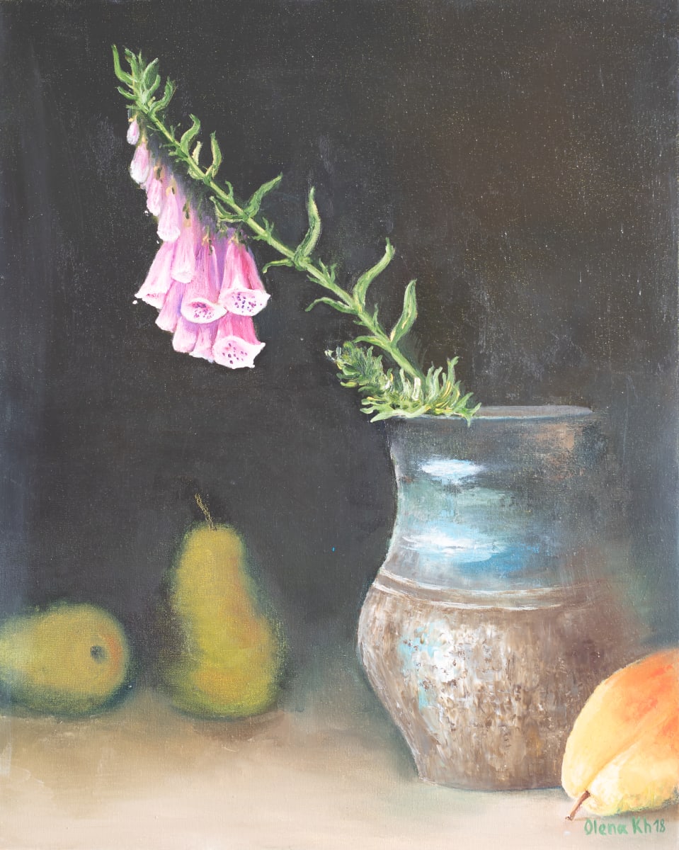 Foxglove and pears by Olena Kvit (Kharchyshyna) 