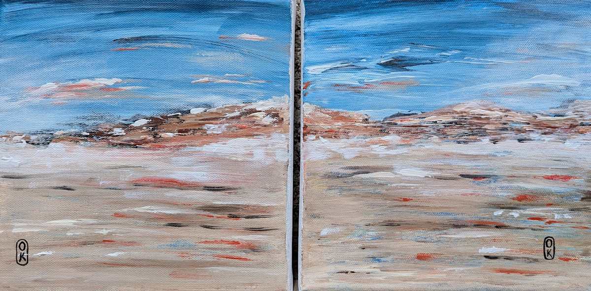Plage déserte #1, 20x20     Plage déserte #2, 20x20 by Olena Kvit 