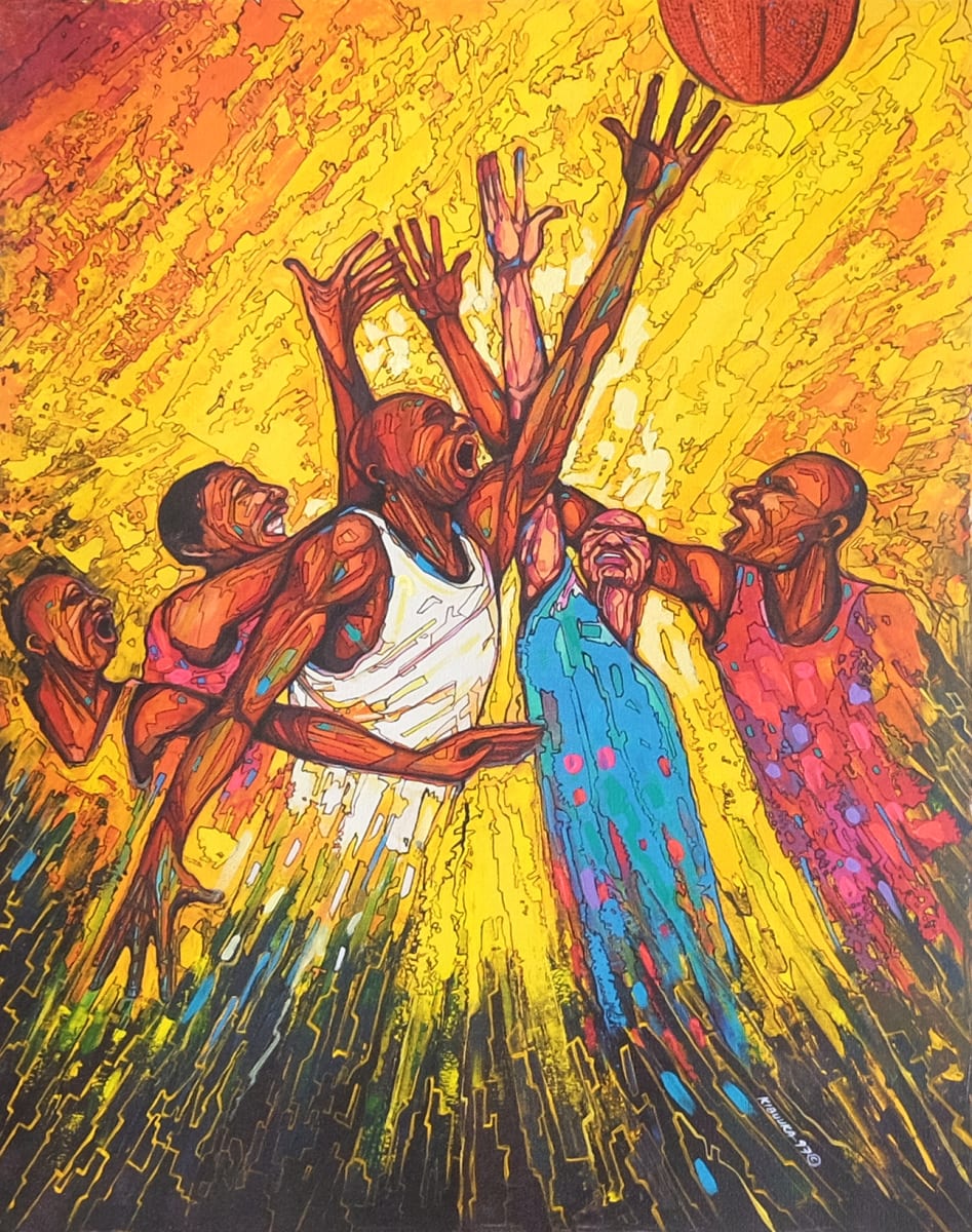 Dominance by OTYO Art Collection  Image: African men. Basketball.