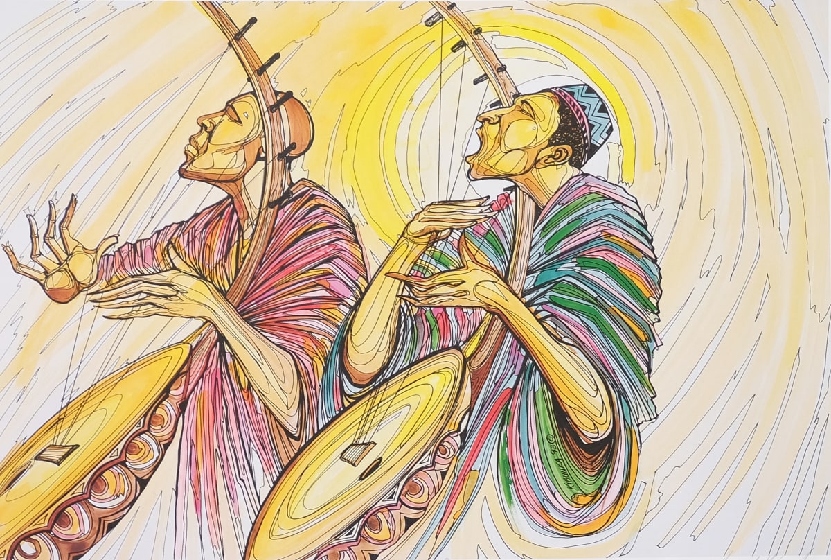 The Harpists by OTYO Art Collection  Image: African harpists