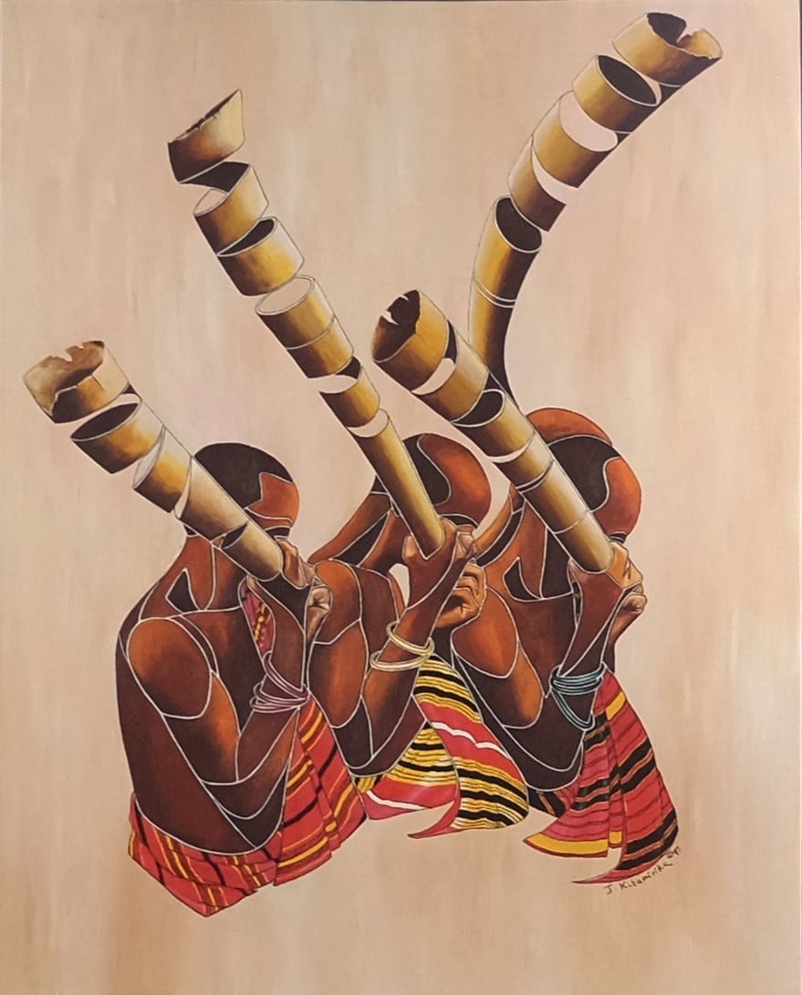 Kabaka’s Trumpeters by OTYO Art Collection  Image: African. The King's trumpeters.