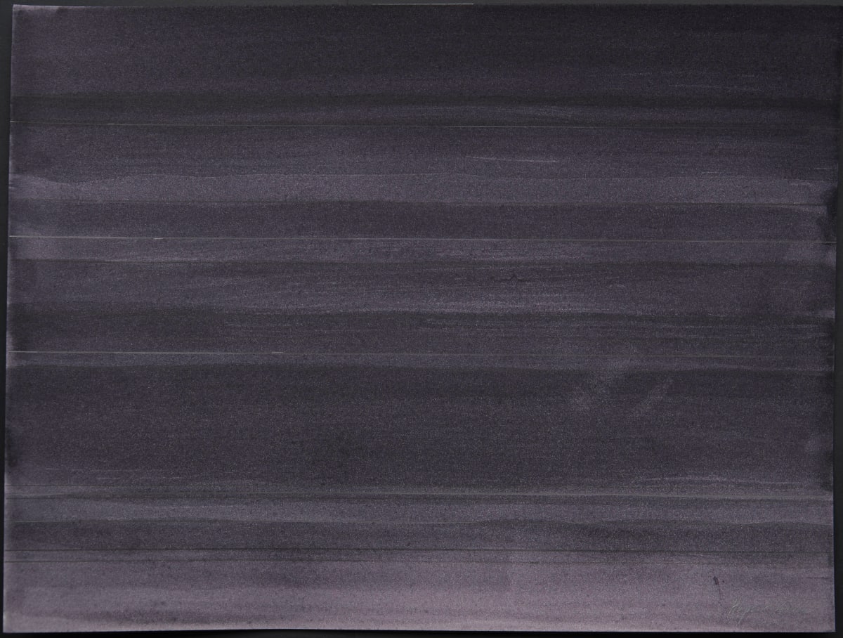 Blek 12 rendur „Húm“ 31x41 N°5 by Hlynur Helgason  Image: Húm, 12— endurreisnarblek || Twilight, oak gall ink, No.5 2022