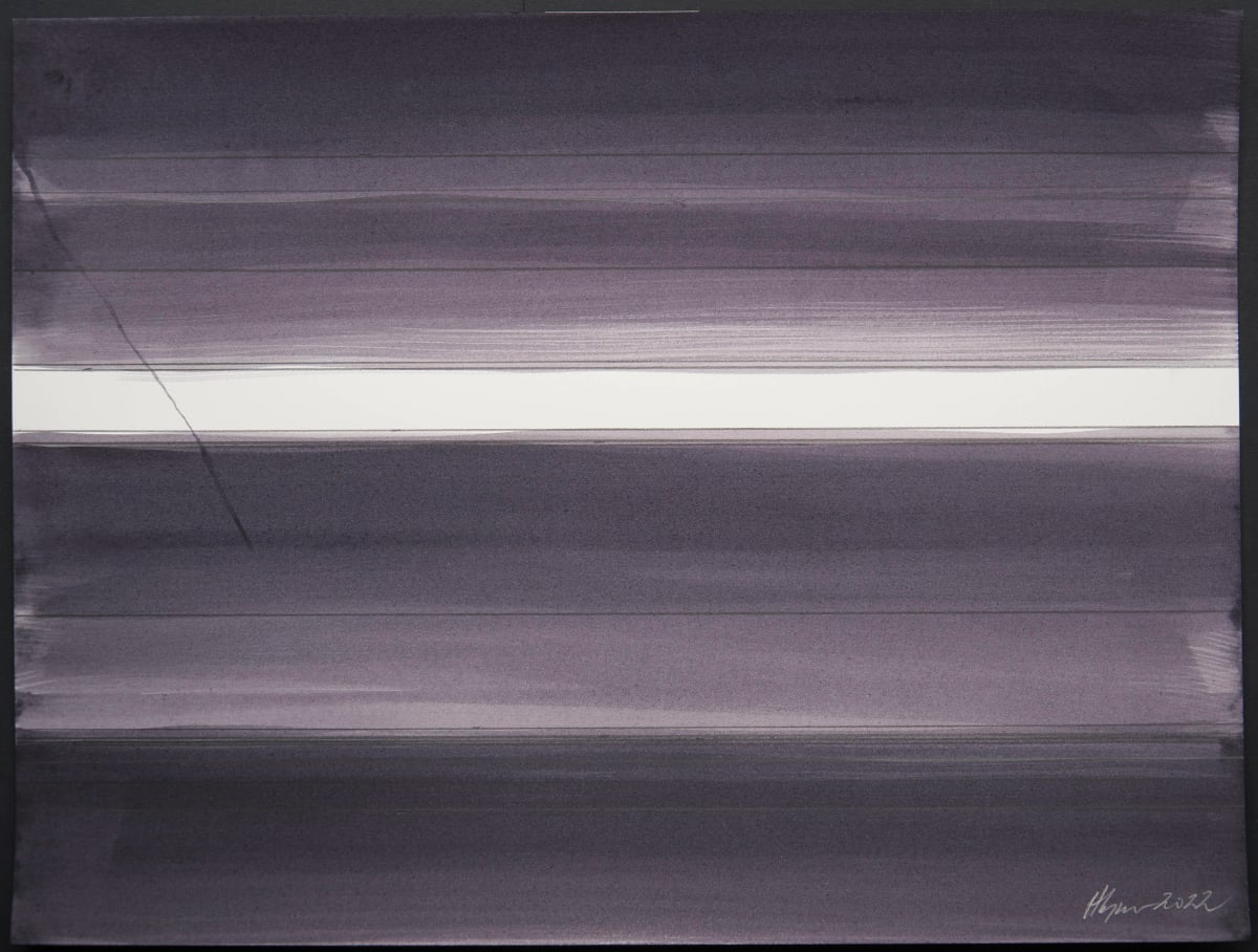 Blek 12 rendur „Húm“ 31x41 N°6 by Hlynur Helgason  Image: Húm, 12— endurreisnarblek || Twilight, oak gall ink, No.6 2022