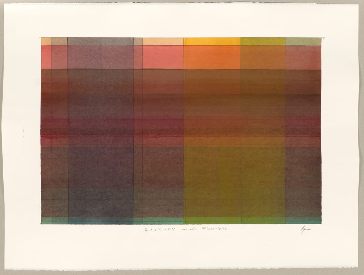 Mynd N°15 – 2022 akvarella by Hlynur Helgason 