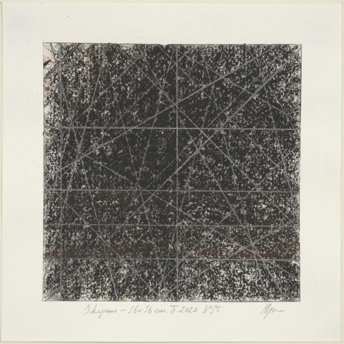 Skipan – viðarkol 16 / 16 x 16 cm, N°15 by Hlynur Helgason 