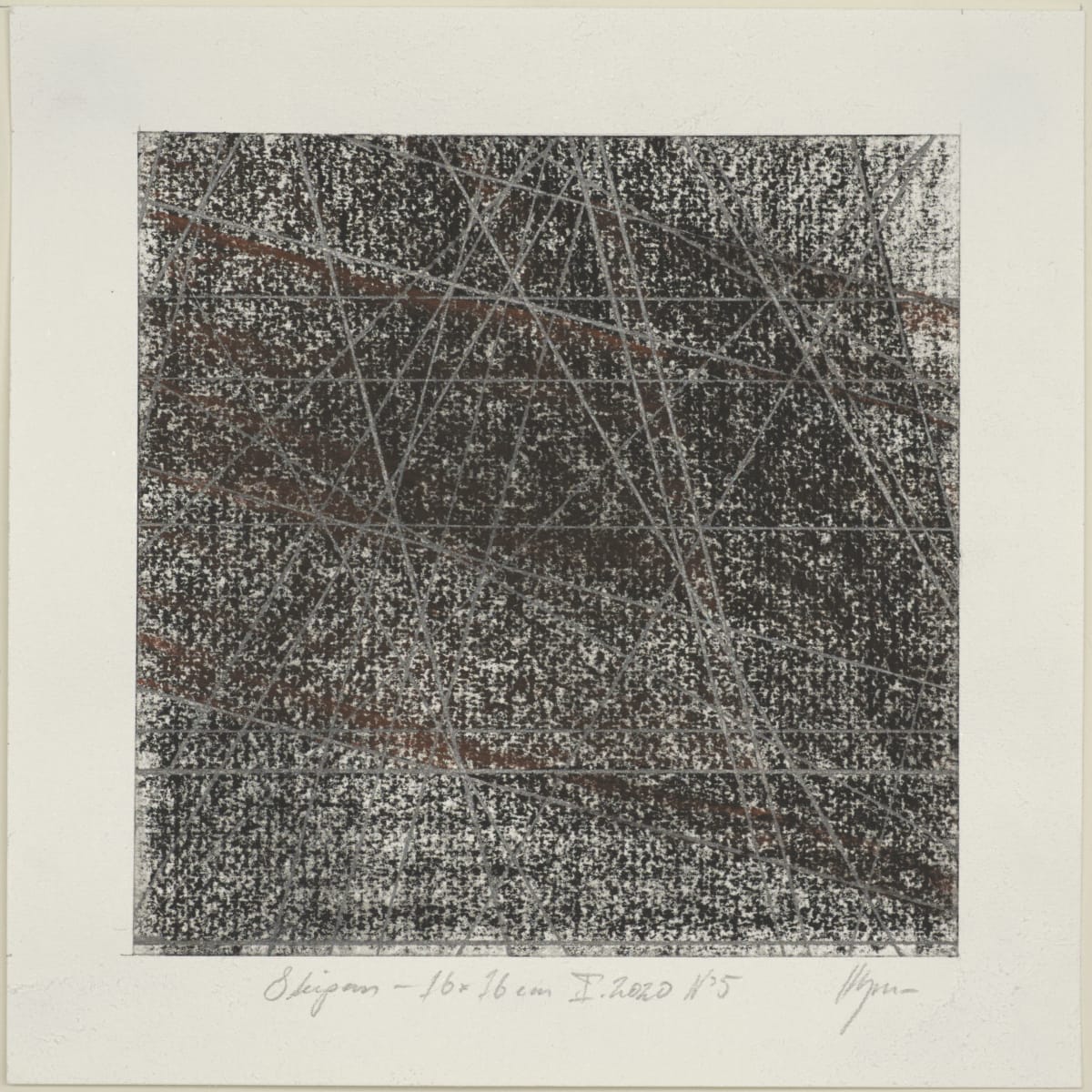 Skipan – viðarkol 16 / 16 x 16 cm, N°5 by Hlynur Helgason 