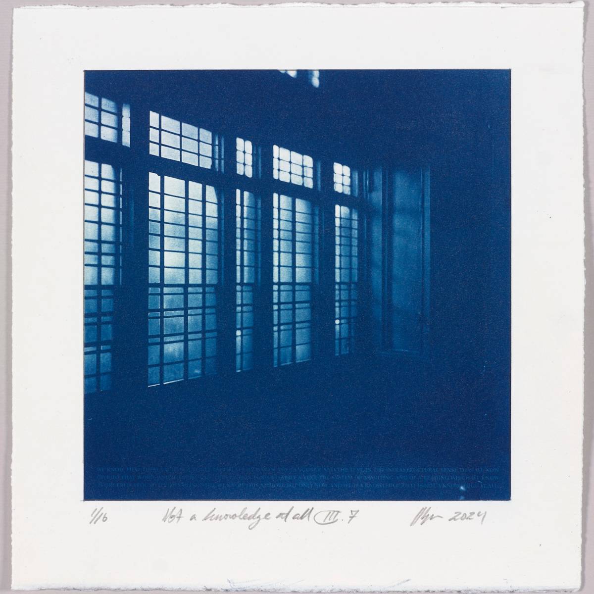 Not a knowledge at all III.7 – generated cyanotype photograph 1/6 by Hlynur Helgason 