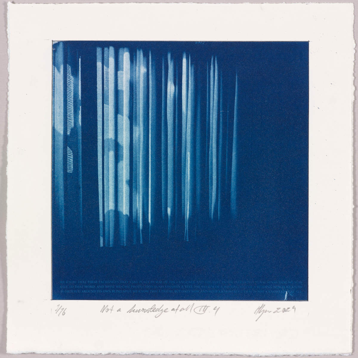 Not a knowledge at all III.4 – generated cyanotype photograph 1/6 by Hlynur Helgason