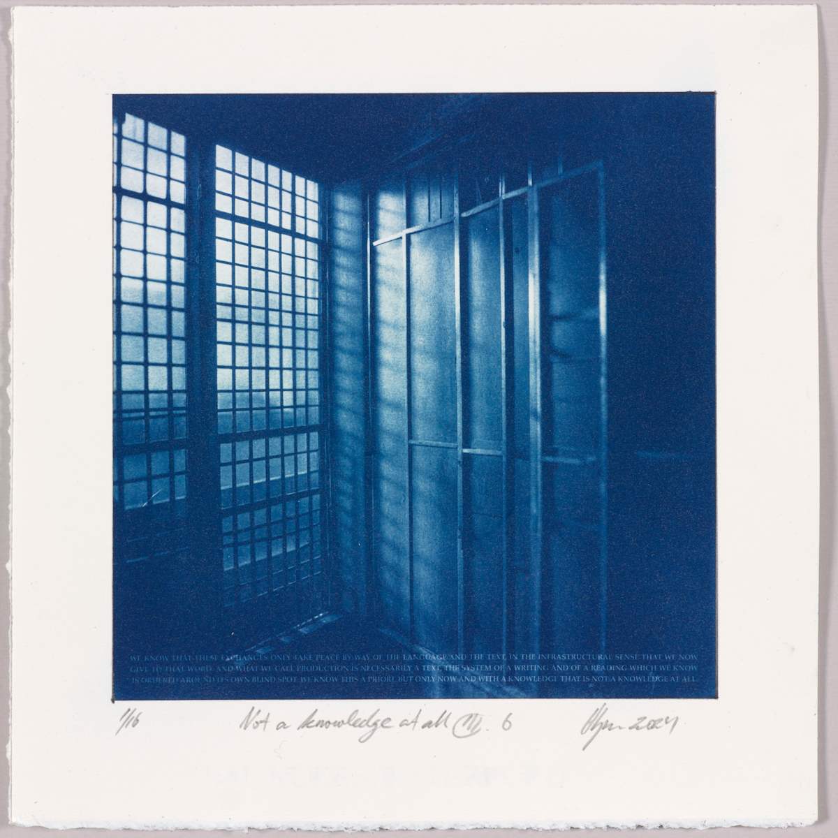 Not a knowledge at all III.6 – generated cyanotype photograph 1/6 by Hlynur Helgason 