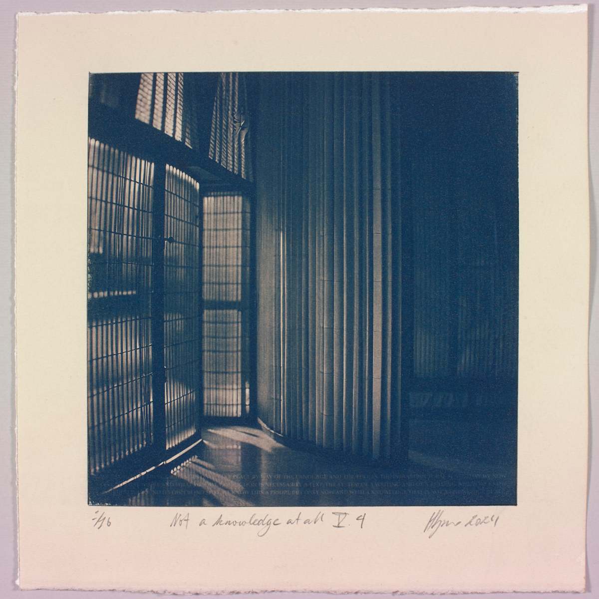 Not a knowledge at all V.4 – generated cyanotype photograph 1/6 by Hlynur Helgason