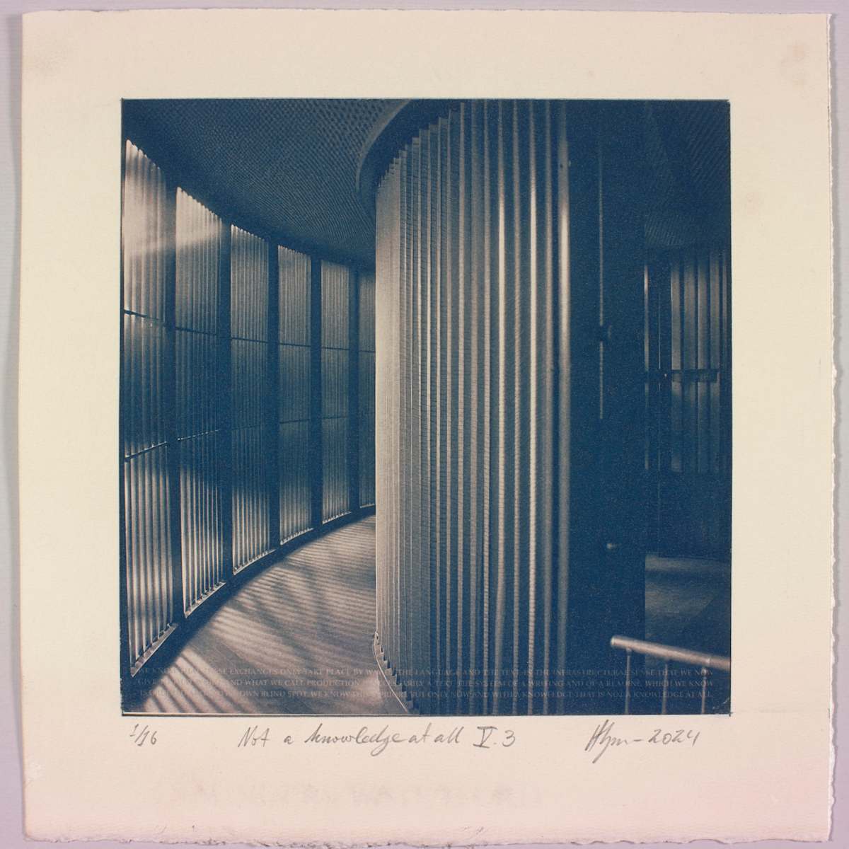 Not a knowledge at all V.3 – generated cyanotype photograph 1/6 by Hlynur Helgason 