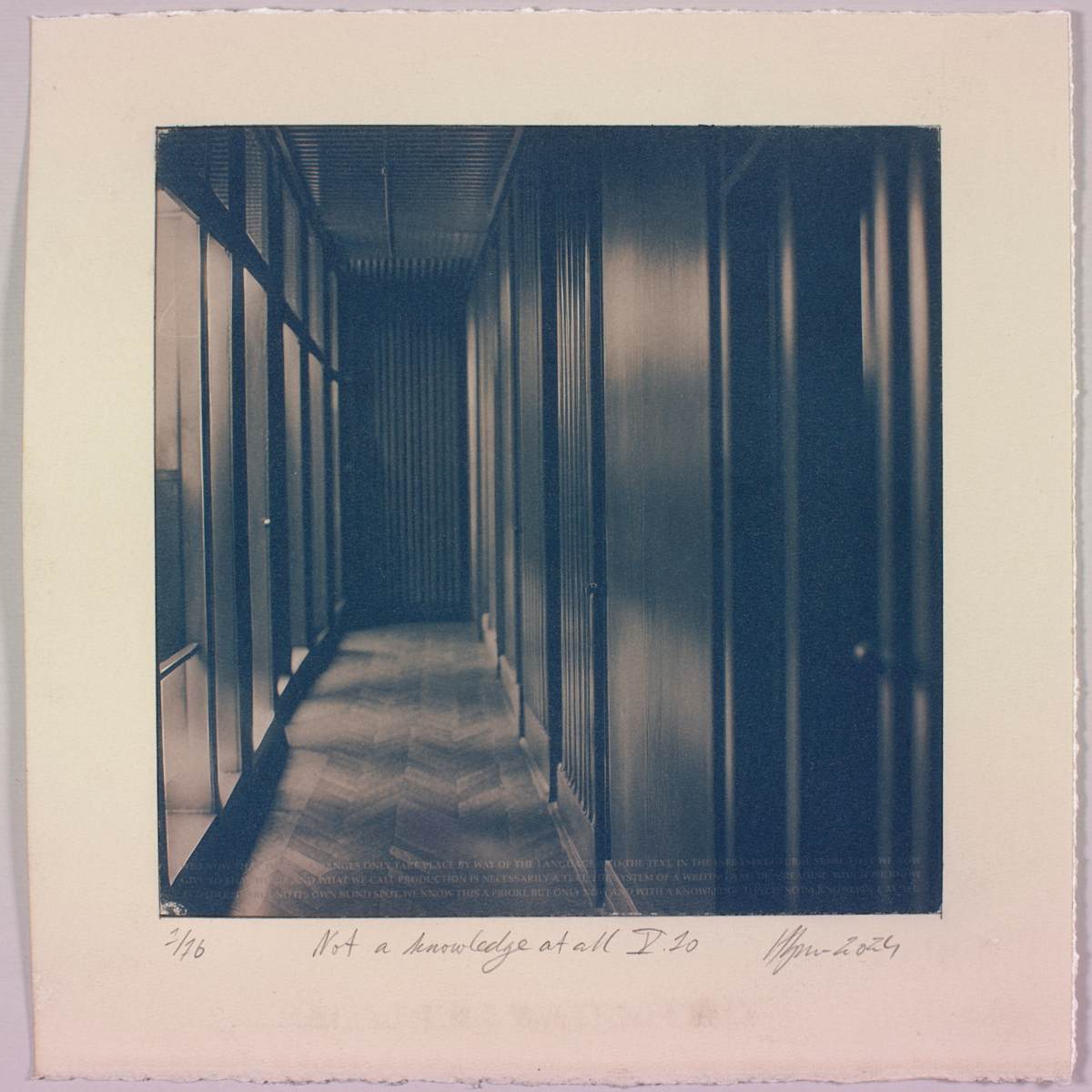 Not a knowledge at all V.10 – generated cyanotype photograph 1/6 by Hlynur Helgason 