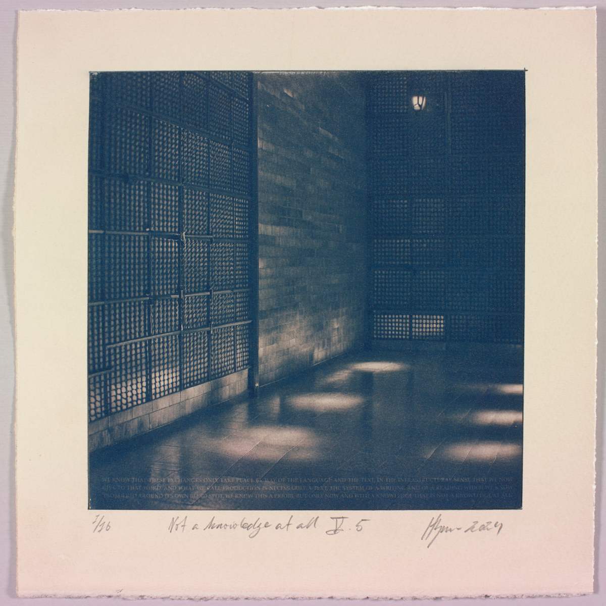 Not a knowledge at all V.5 – generated cyanotype photograph 1/6 by Hlynur Helgason 