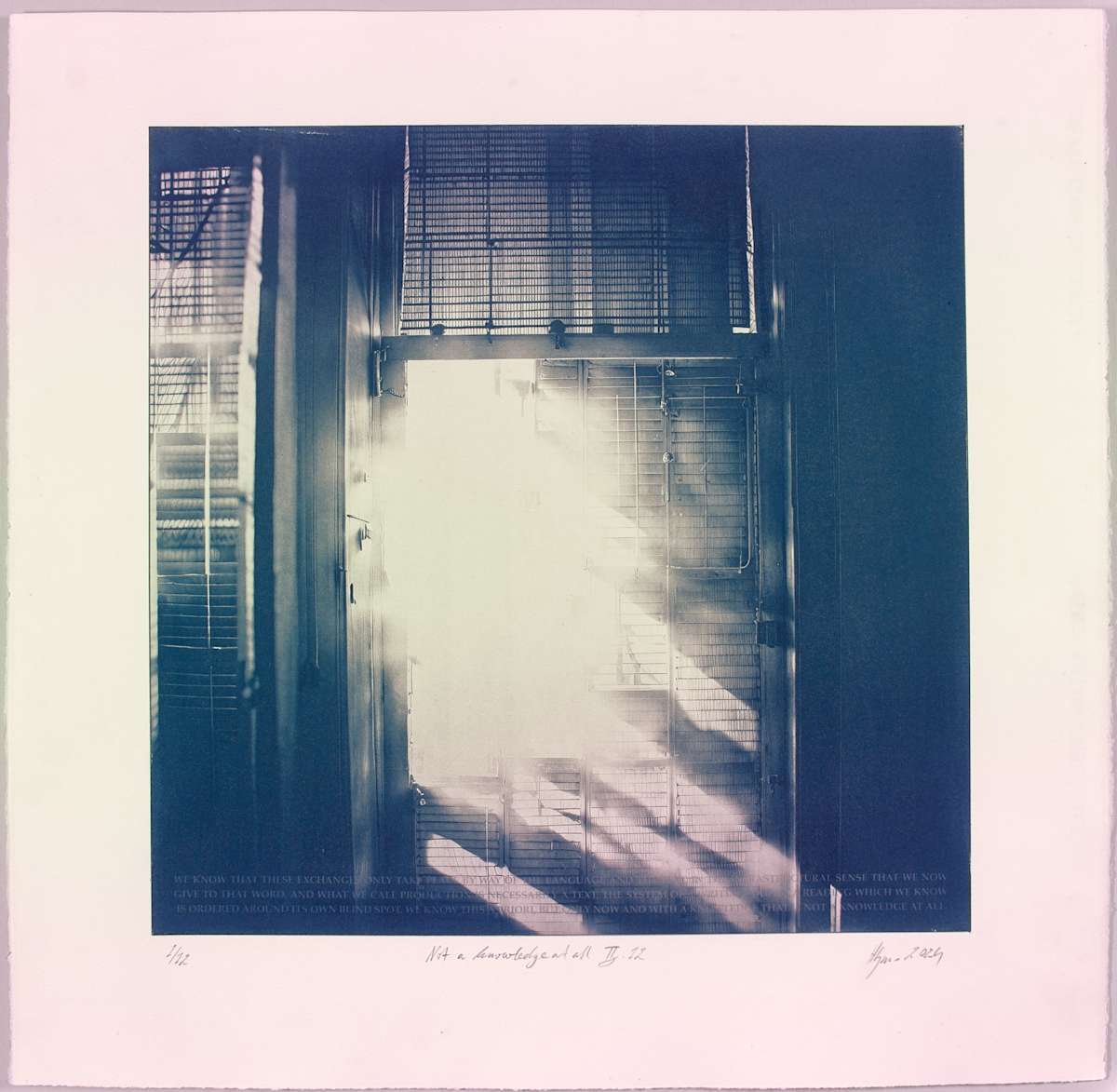 Not a knowledge at all II.12+ – generated cyanotype photograph 1/3 by Hlynur Helgason