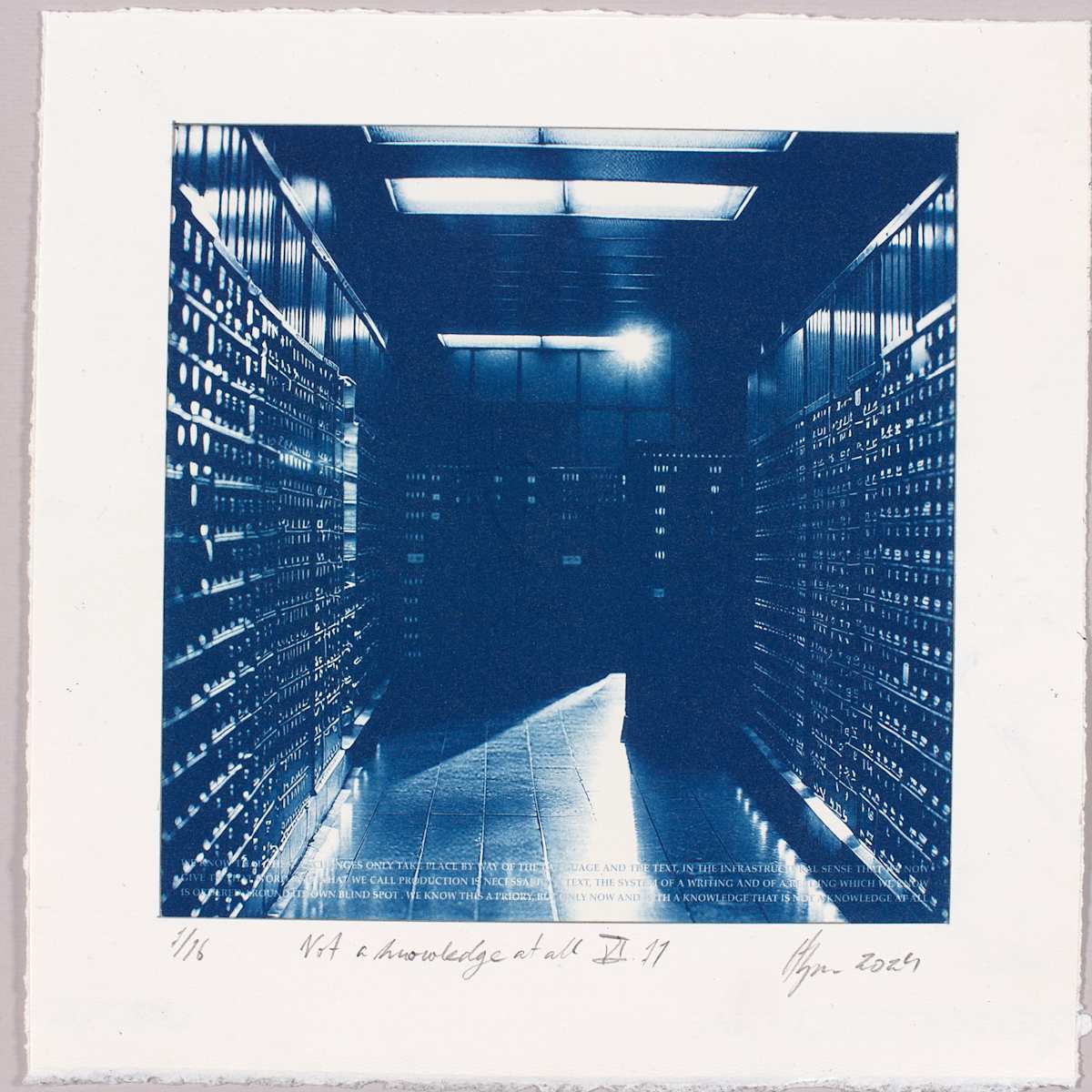 Not a knowledge at all VI.11 – generated cyanotype photograph 1/6 by Hlynur Helgason 