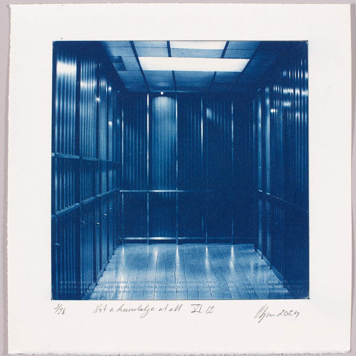 Not a knowledge at all VI.12 – generated cyanotype photograph 1/6 by Hlynur Helgason 