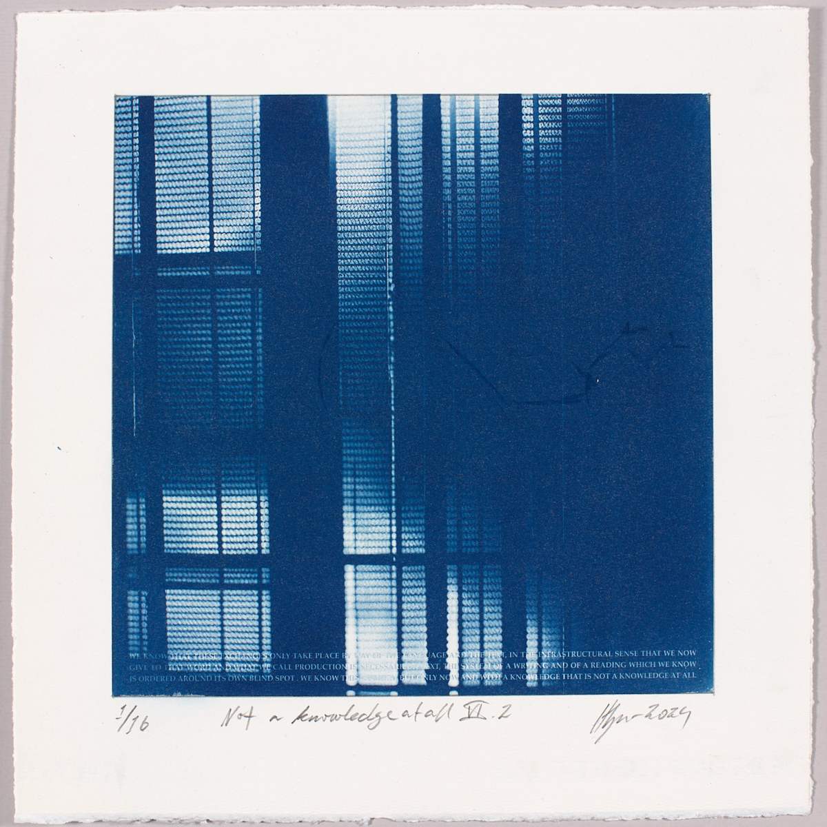Not a knowledge at all VI.2 – generated cyanotype photograph 1/6 by Hlynur Helgason 