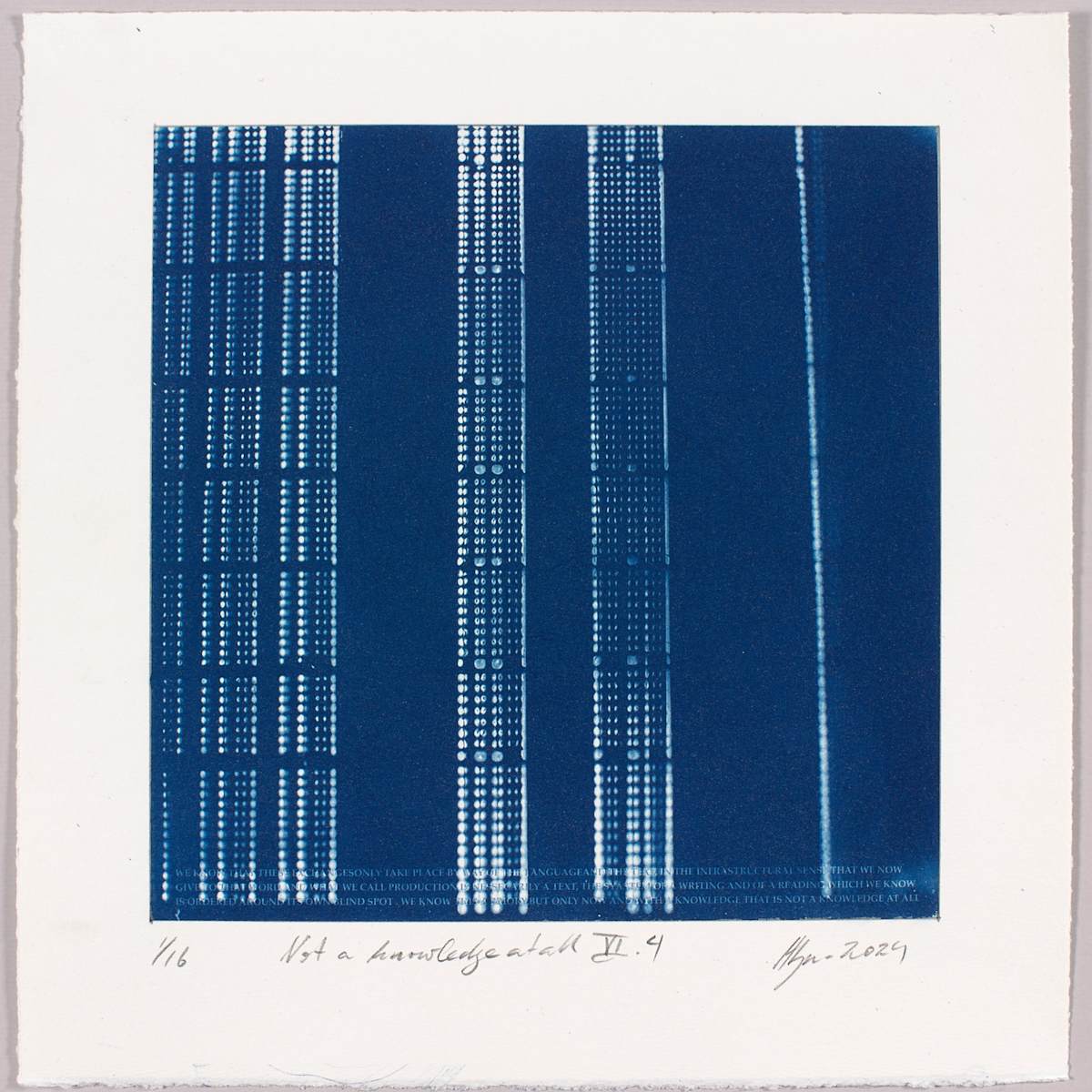 Not a knowledge at all VI.4 – generated cyanotype photograph 1/6 by Hlynur Helgason 