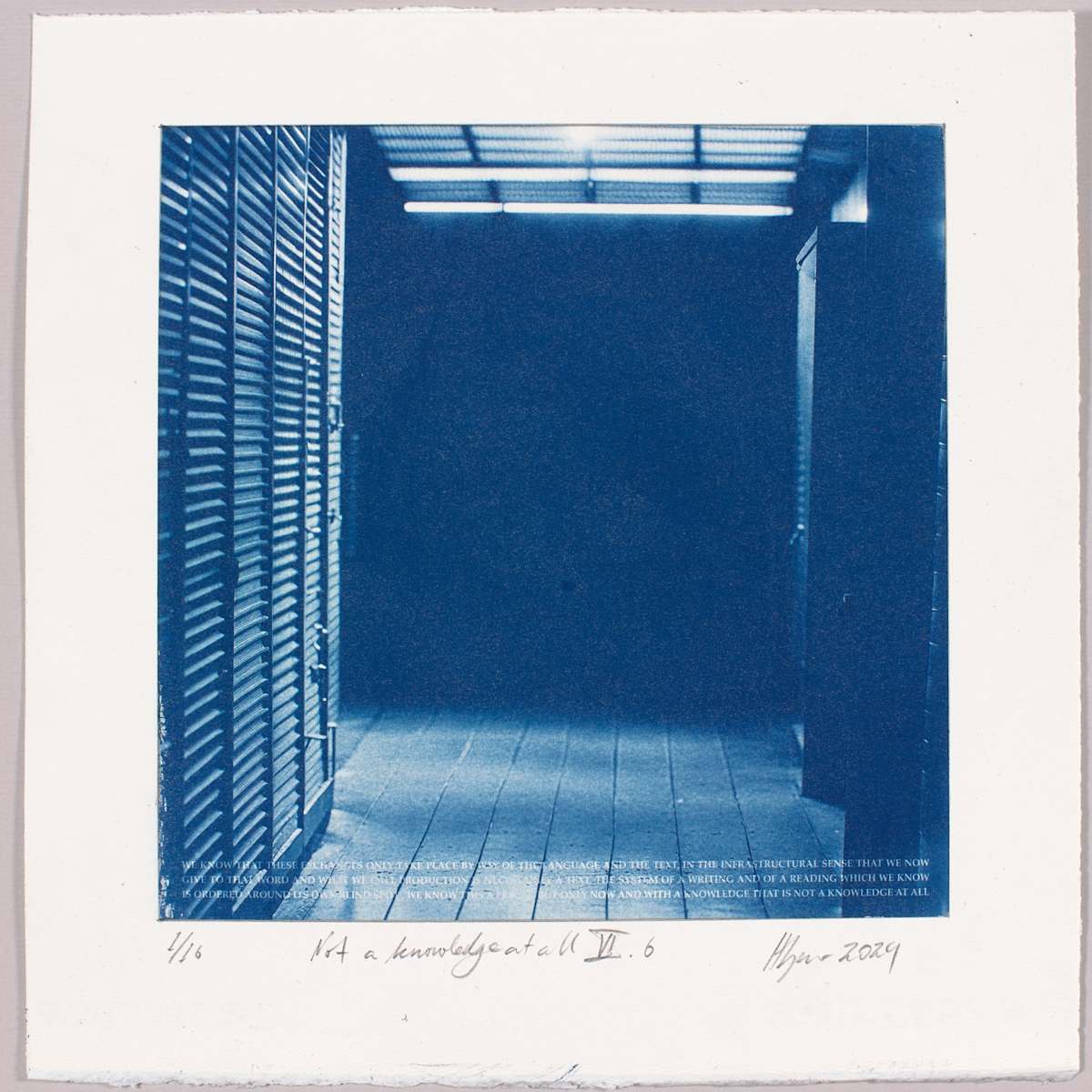Not a knowledge at all VI.6 – generated cyanotype photograph 1/6 by Hlynur Helgason 