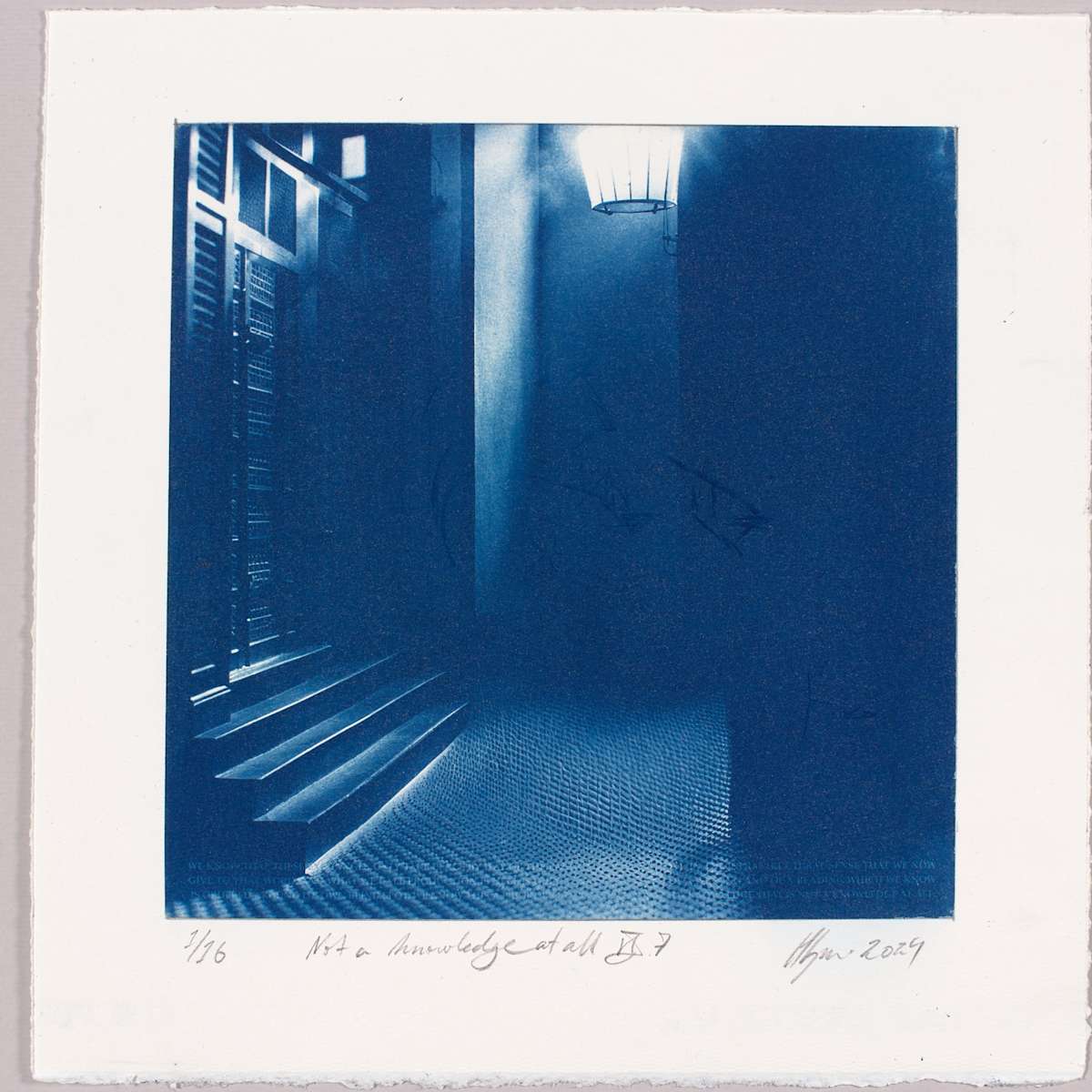 Not a knowledge at all VI.7 – generated cyanotype photograph 1/6 by Hlynur Helgason 