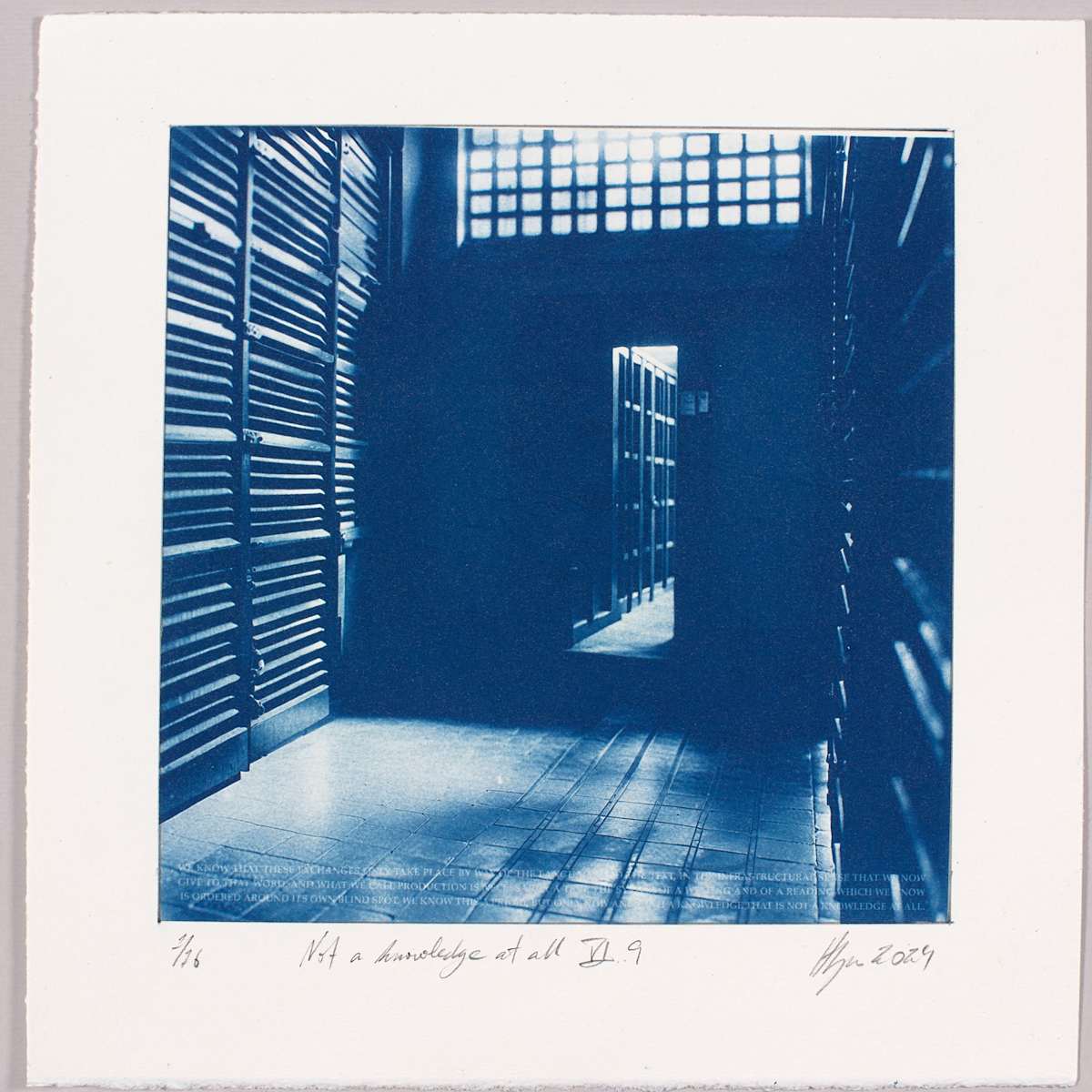 Not a knowledge at all VI.9 – generated cyanotype photograph 1/6 by Hlynur Helgason 