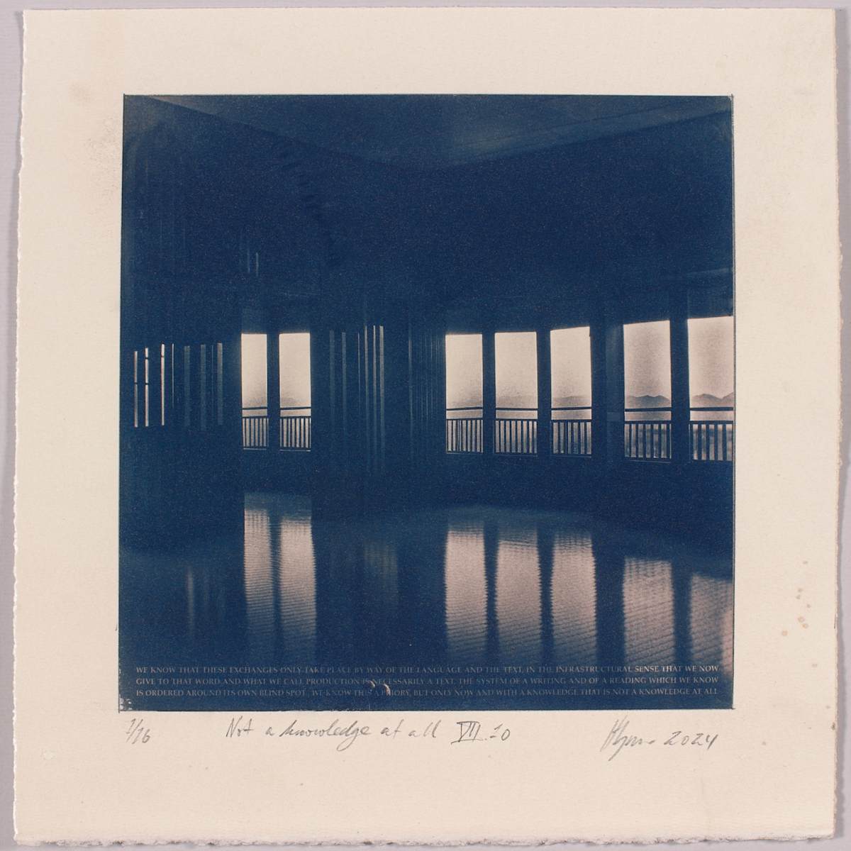 Not a knowledge at all VII.10 – generated cyanotype photograph 1/6 by Hlynur Helgason 