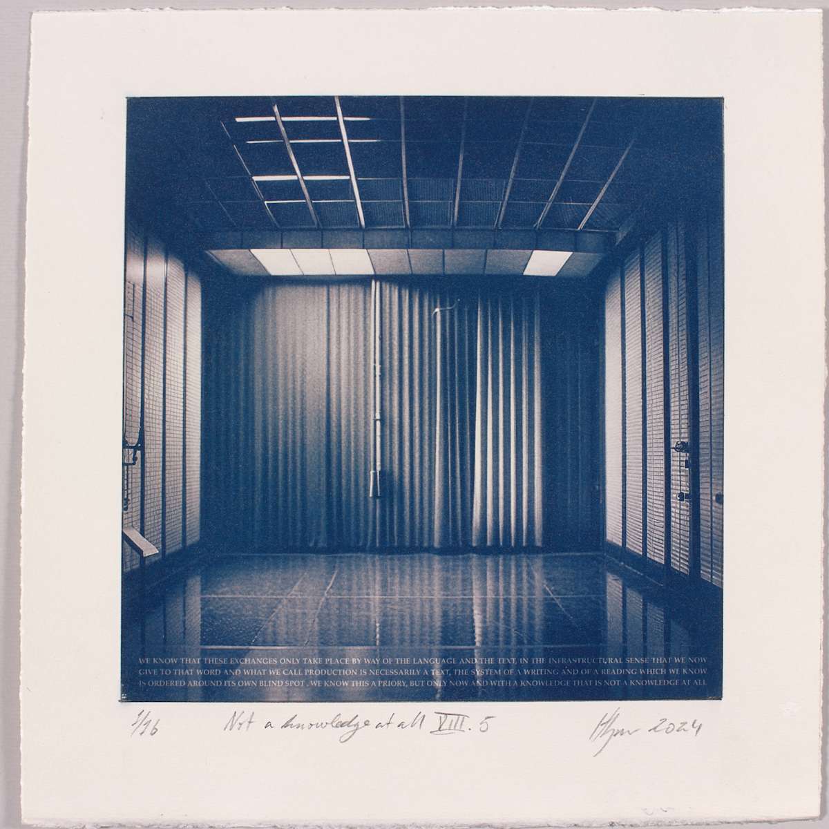 Not a knowledge at all VIII.5 – generated cyanotype photograph 1/6 by Hlynur Helgason