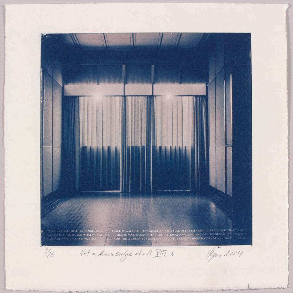 Not a knowledge at all VIII.6 – generated cyanotype photograph 1/6 by Hlynur Helgason 