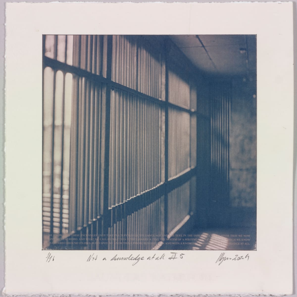 Not a knowledge at all II.5 – generated cyanotype photograph 1/6 by Hlynur Helgason 