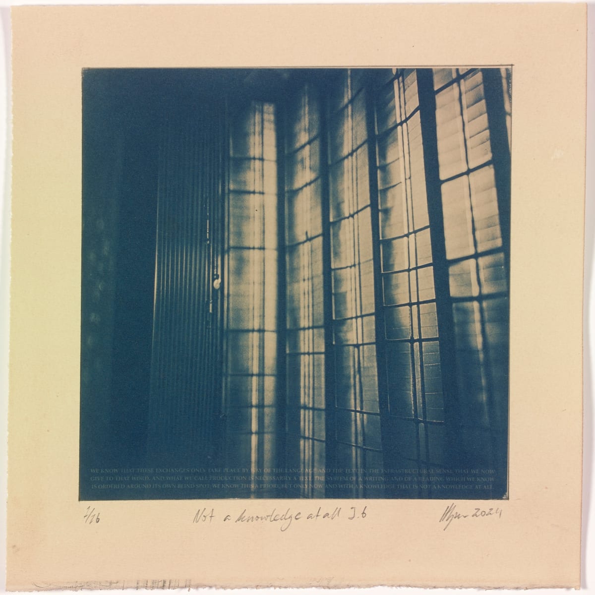 Not a knowledge at all I.6 – generated cyanotype photograph 1/6 by Hlynur Helgason 