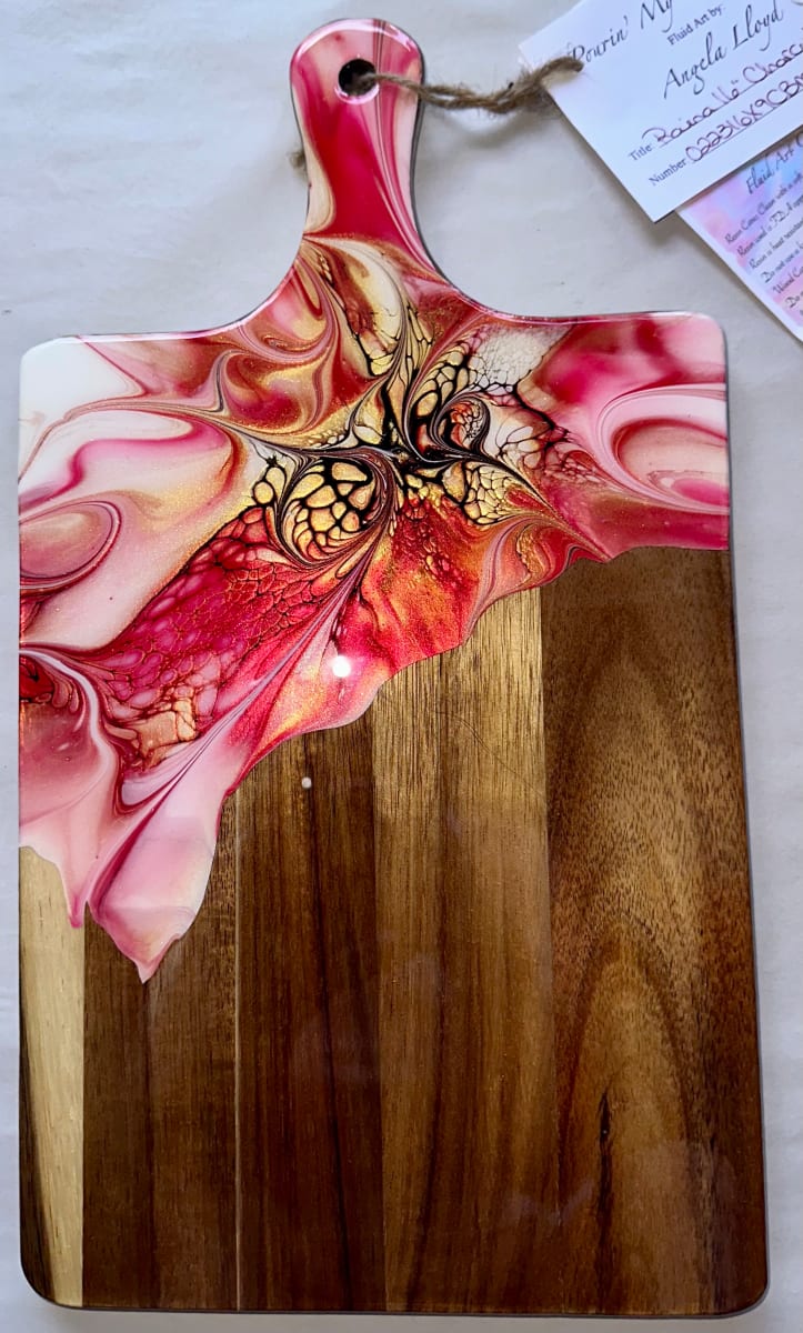 Raina 16” Charcuterie Board by Pourin’ My Heart Out - Fluid Art by Angela Lloyd 