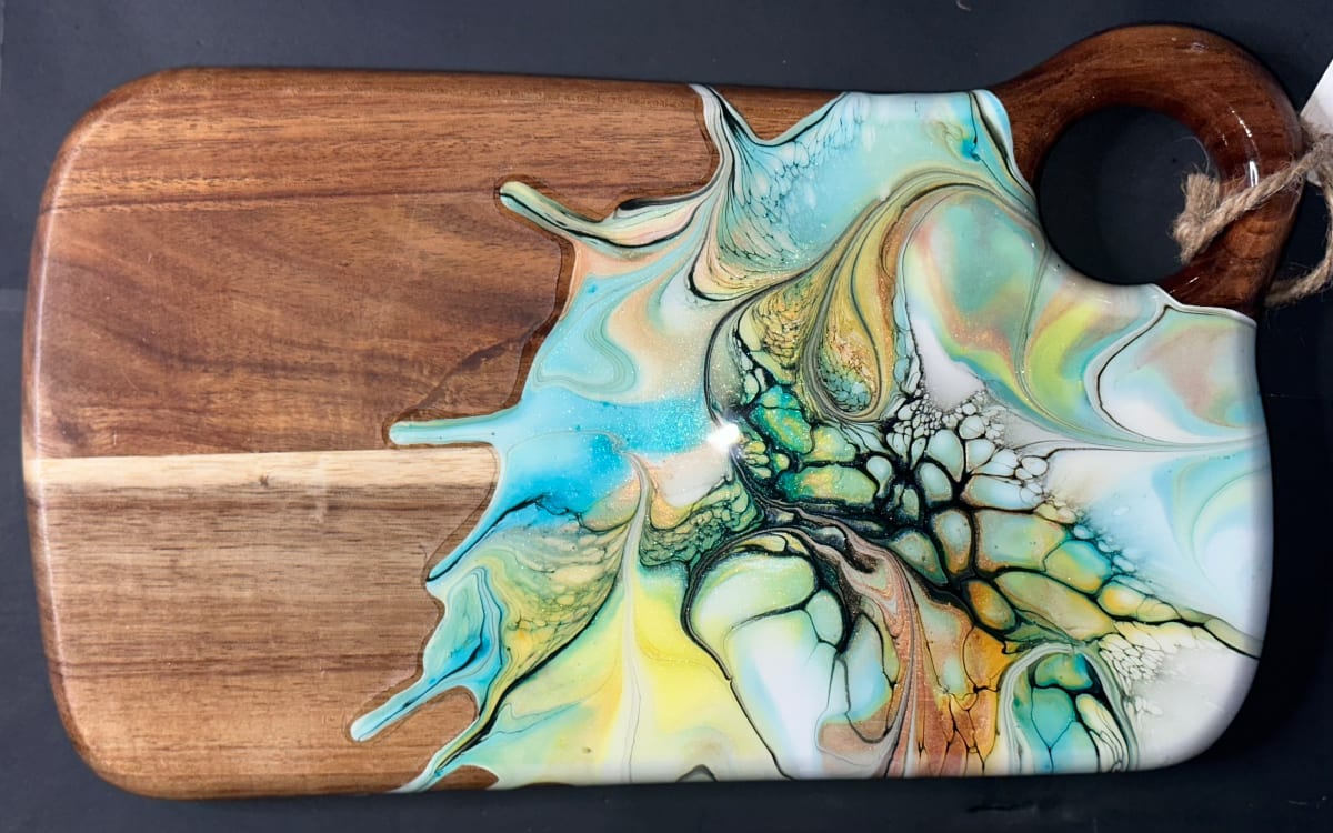 The Kraken, Small Charcuterie by Pourin’ My Heart Out - Fluid Art by Angela Lloyd 