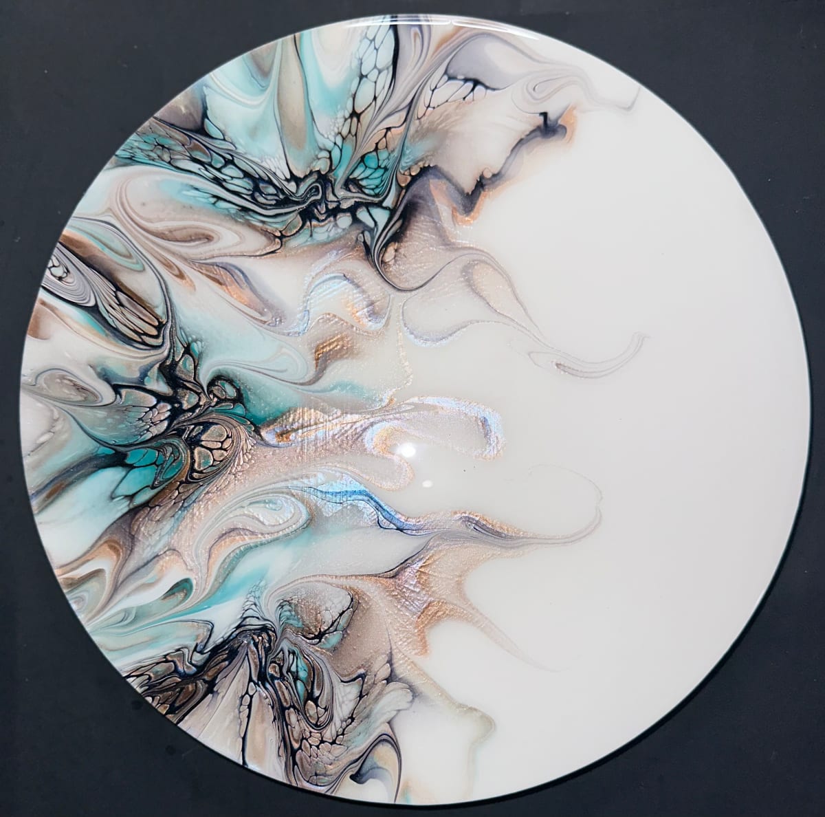 First Blooms 12” Lazy Susan by Pourin’ My Heart Out - Fluid Art by Angela Lloyd 