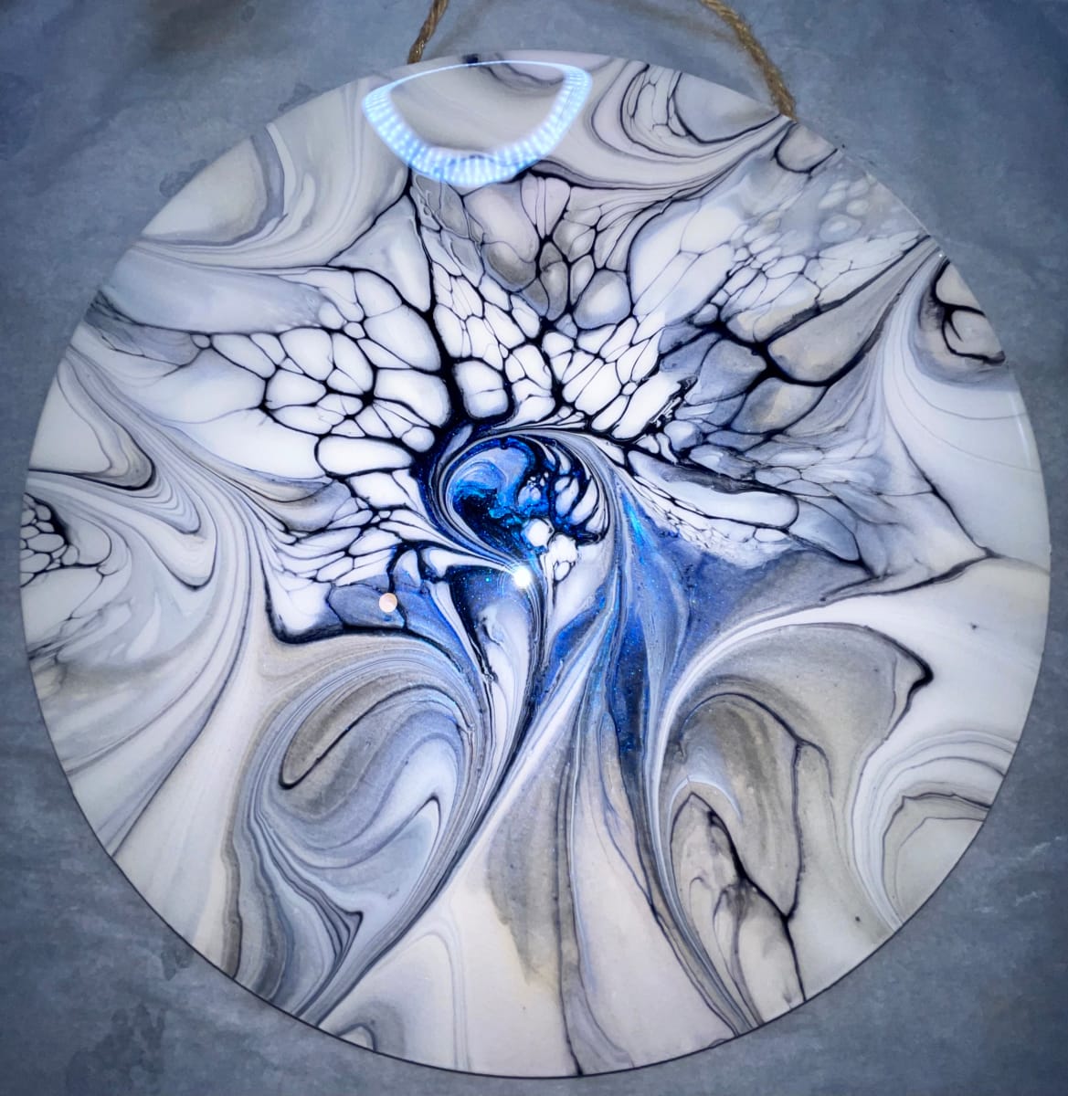 Gen X 10” Circle by Pourin’ My Heart Out - Fluid Art by Angela Lloyd 