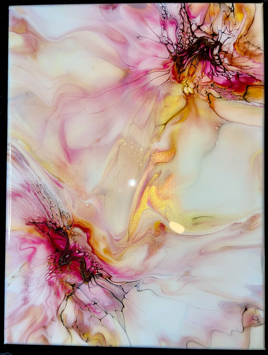 Cranberry Bliss Deconstructed Bloom by Pourin’ My Heart Out - Fluid Art by Angela Lloyd 