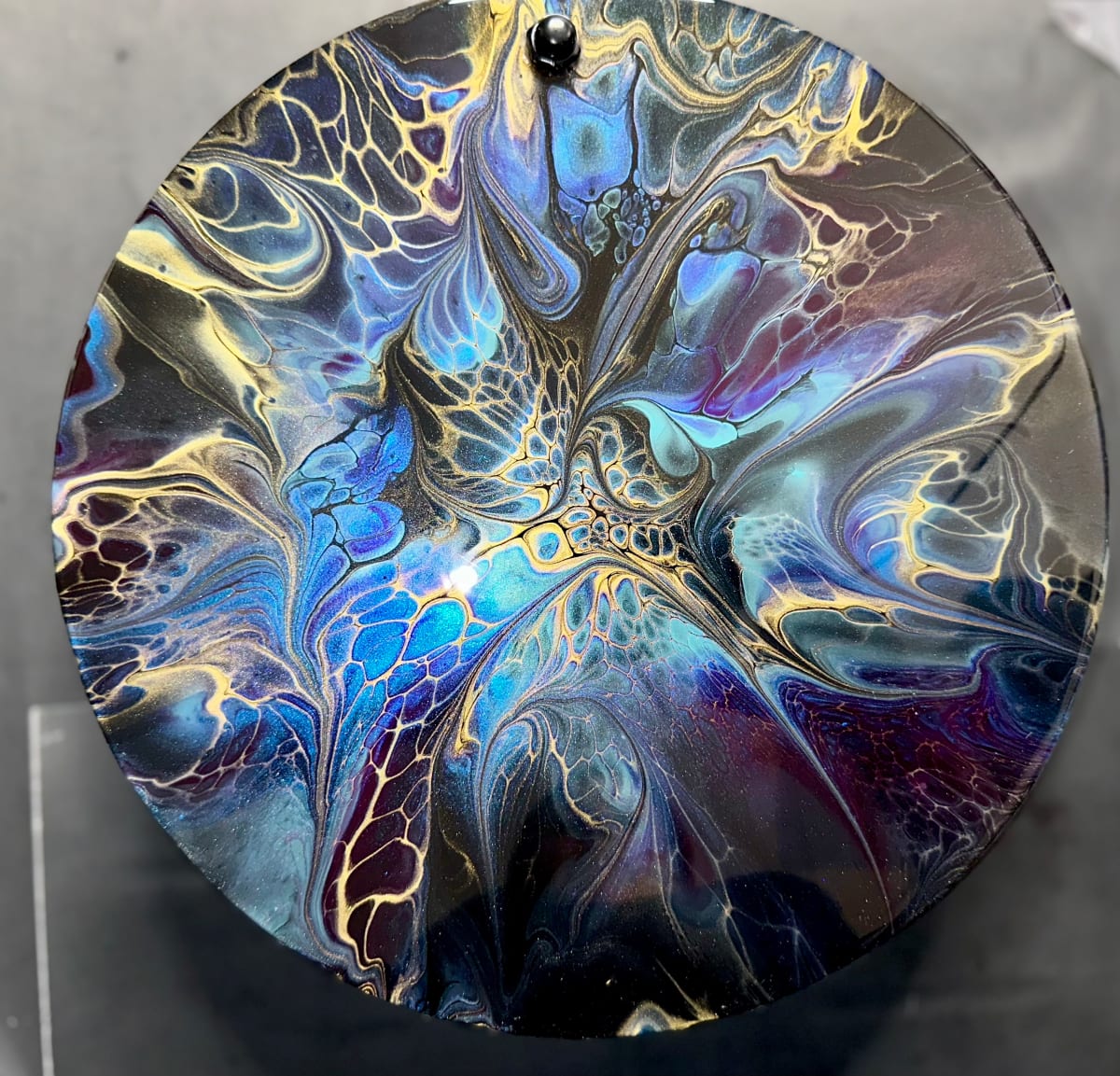Celestial Beauty 11” Round Jewelry Box by Pourin’ My Heart Out - Fluid Art by Angela Lloyd 