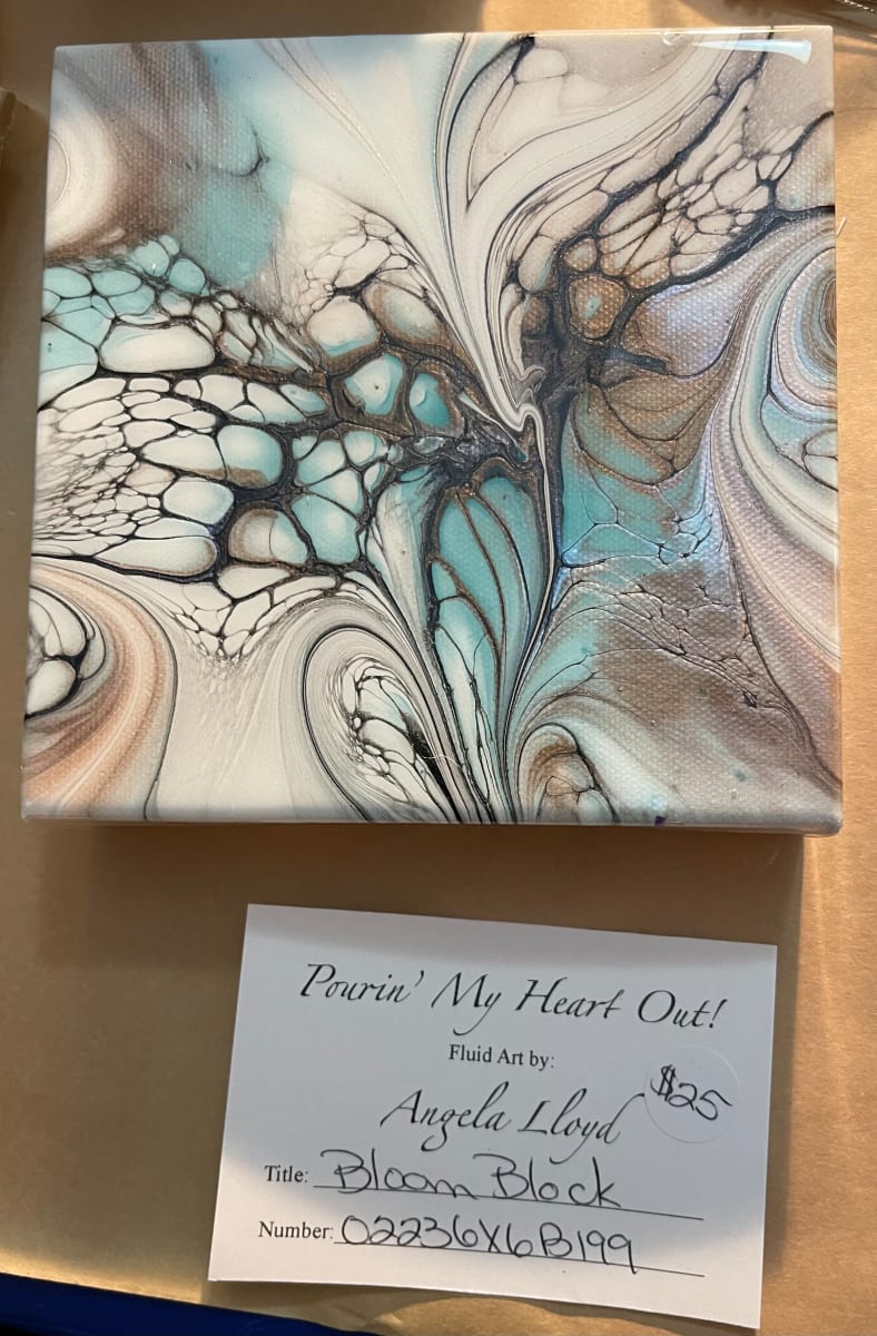 First Blooms 6” Block by Pourin’ My Heart Out - Fluid Art by Angela Lloyd 